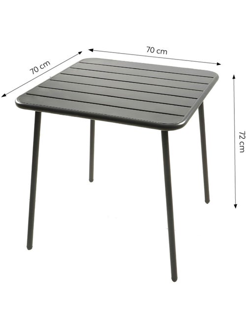 BERGAME Table carrée 4 places 70x70cm gris foncé - Kiabi BERGAME Table carrée 4 places 70x70cm gris foncé - Kiabi