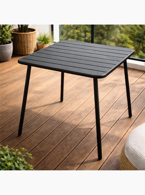 BERGAME Table carrée 4 places 70x70cm gris foncé - Kiabi BERGAME Table carrée 4 places 70x70cm gris foncé - Kiabi