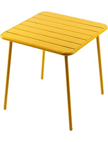 BERGAME Table carrée 4 places 70x70cm jaune