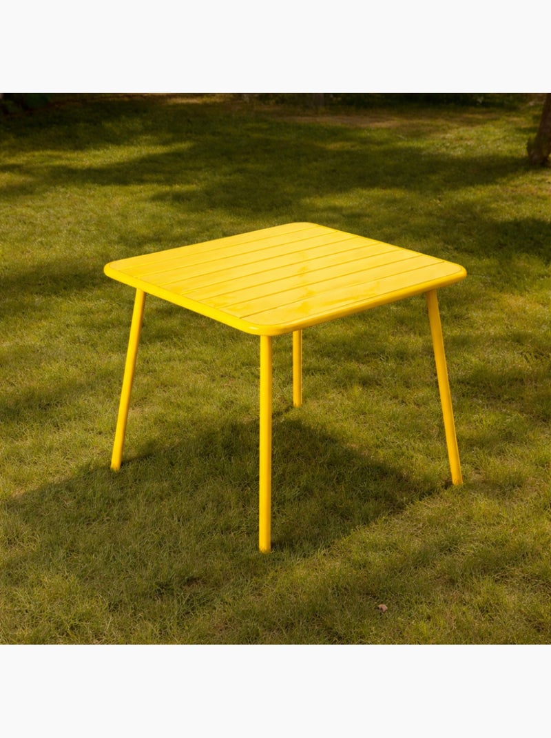 BERGAME Table carrée 4 places 70x70cm jaune Jaune - Kiabi