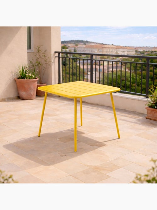 BERGAME Table carrée 4 places 70x70cm jaune - Kiabi