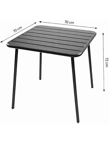 BERGAME Table carrée 4 places 70x70cm jaune