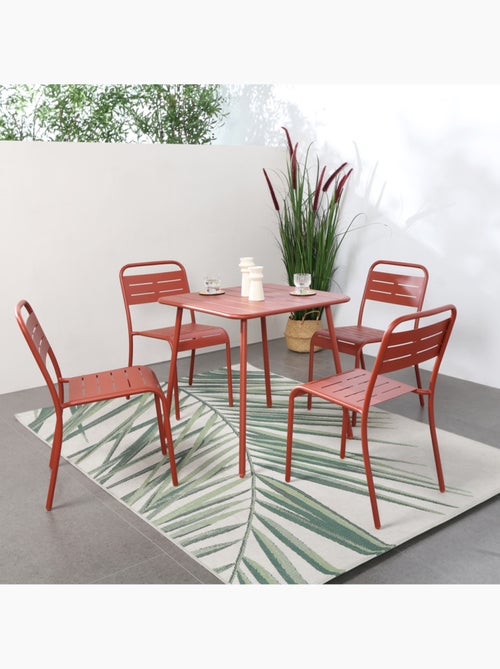 BERGAME Table carrée 4 places 70x70cm terracotta - Kiabi