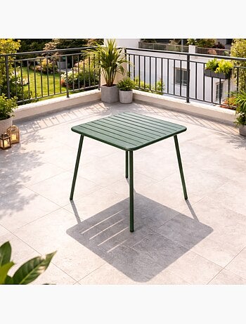 BERGAME Table carrée 4 places 70x70cm jaune