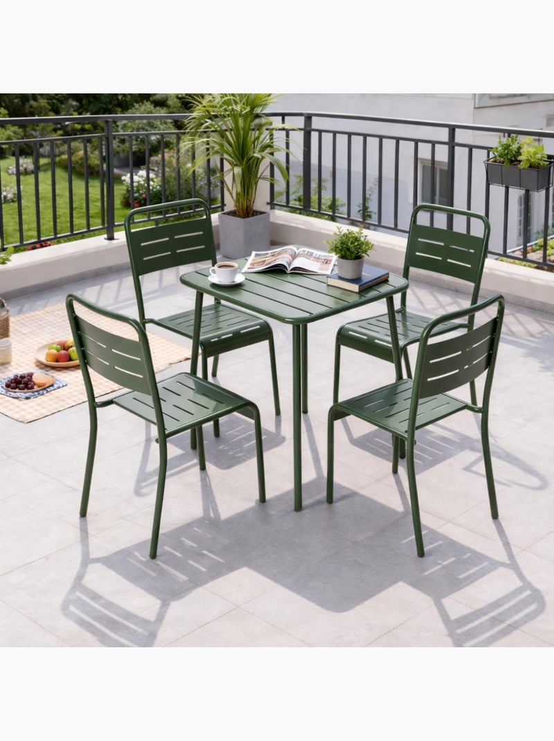 BERGAME Table carrée 4 places 70x70cm vert Vert - Kiabi