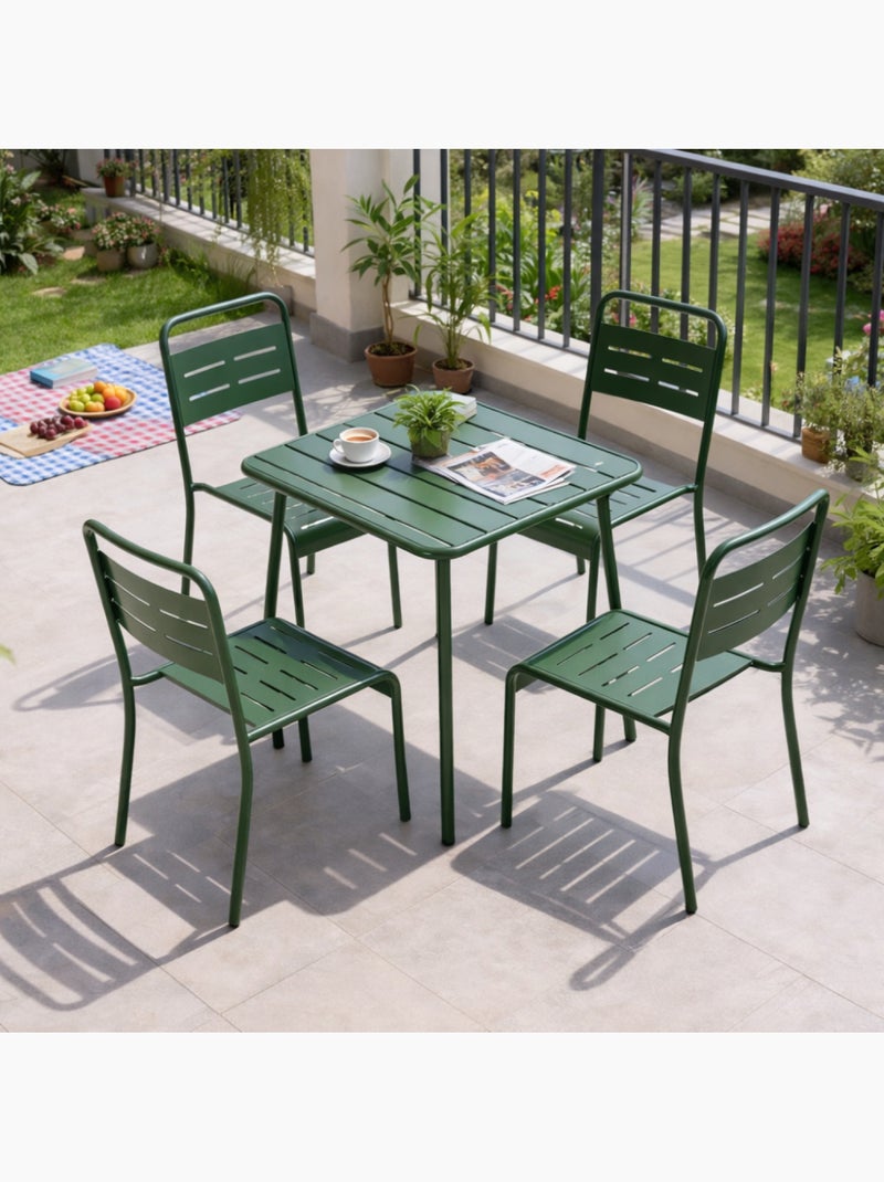 BERGAME Table carrée 4 places 70x70cm vert Vert - Kiabi