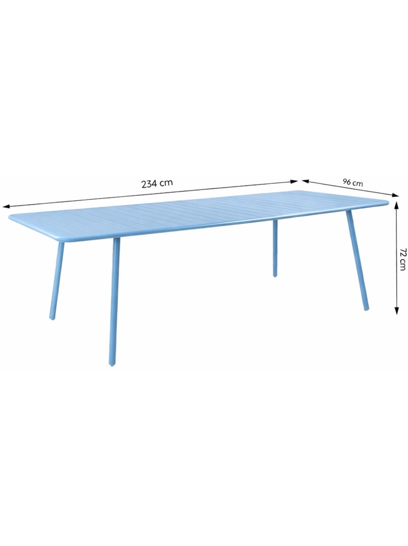 BERGAME Table de jardin 10-12 places 234cm bleue Bleu - Kiabi