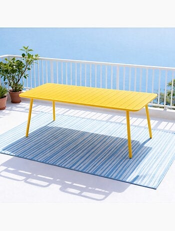 BERGAME Table de jardin 10-12 places 234cm bleue