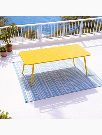 BERGAME Table de jardin 10-12 places 234cm bleue