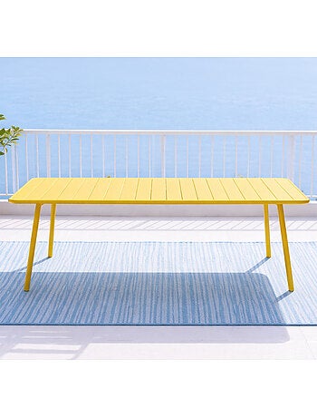 BERGAME Table de jardin 10-12 places 234cm bleue