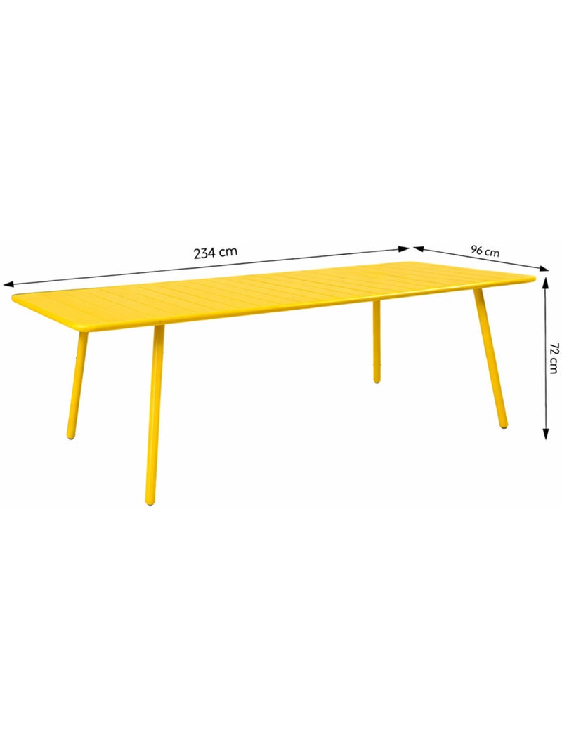 BERGAME Table de jardin 10-12 places 234cm jaune Jaune - Kiabi