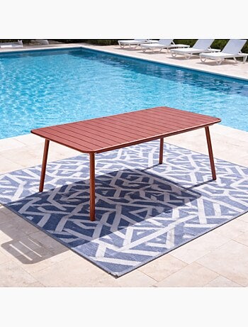 BERGAME Table de jardin 10-12 places 234cm bleue