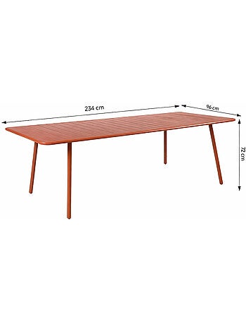 BERGAME Table de jardin 10-12 places 234cm bleue