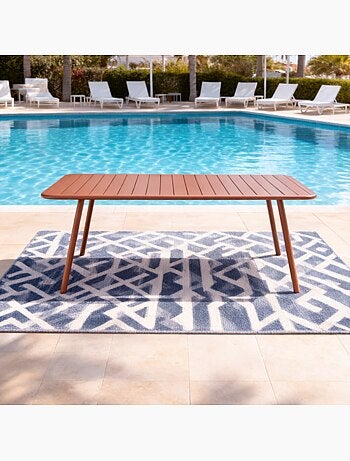 BERGAME Table de jardin 10-12 places 234cm bleue