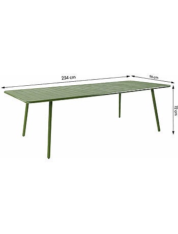 BERGAME Table de jardin 10-12 places 234cm bleue