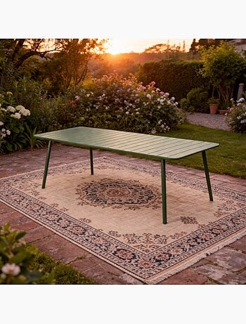 BERGAME Table de jardin 10-12 places 234cm bleue