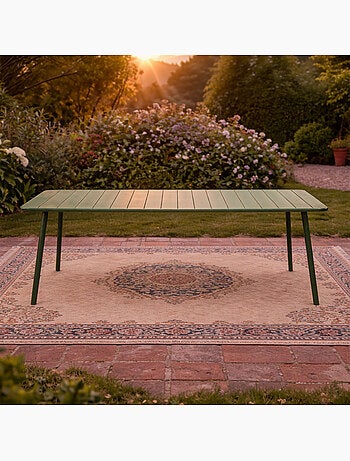 BERGAME Table de jardin 10-12 places 234cm bleue