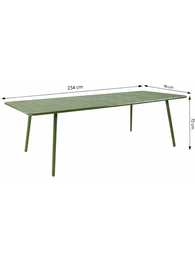 BERGAME Table de jardin 10-12 places 234cm verte Vert - Kiabi