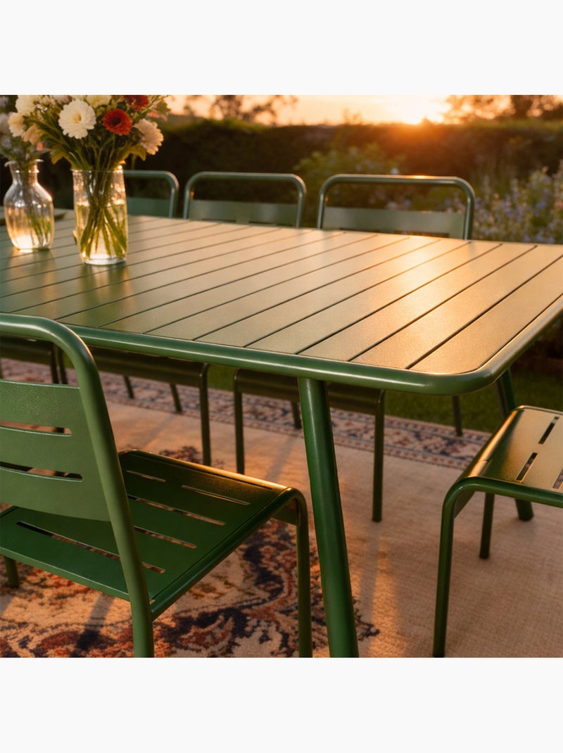 BERGAME Table de jardin 10-12 places 234cm verte Vert - Kiabi