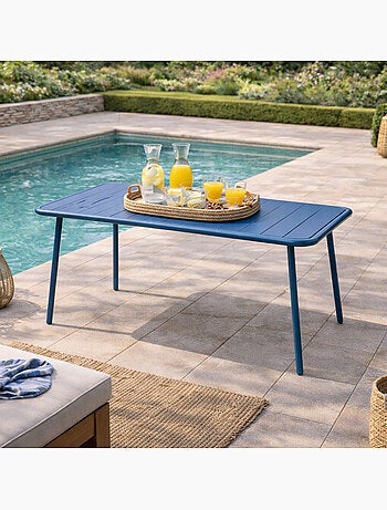 BERGAME Table de jardin 4 à 6 places 120cm jaune