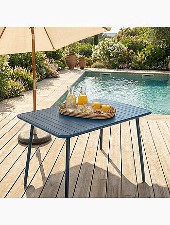 BERGAME Table de jardin 4 à 6 places 120cm jaune