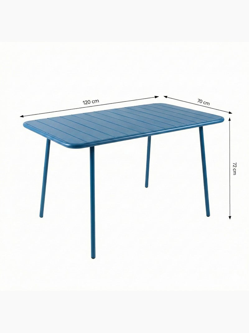BERGAME Table de jardin 4 à 6 places 120cm bleu Bleu - Kiabi