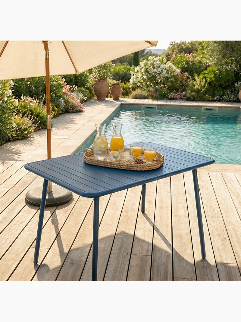BERGAME Table de jardin 4 à 6 places 120cm bleu Bleu - Kiabi