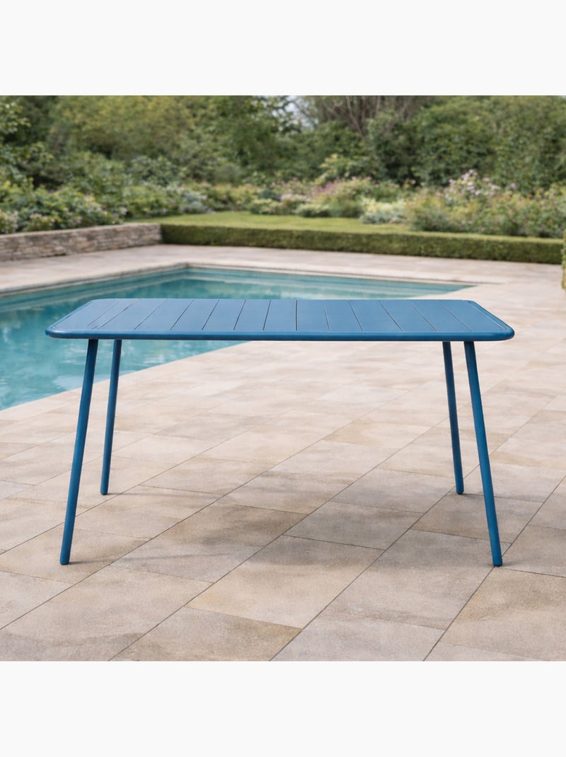 BERGAME Table de jardin 4 à 6 places 120cm bleu Bleu - Kiabi