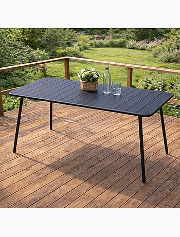 BERGAME Table de jardin 4 à 6 places 120cm jaune