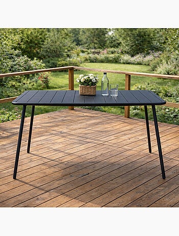 BERGAME Table de jardin 4 à 6 places 120cm jaune