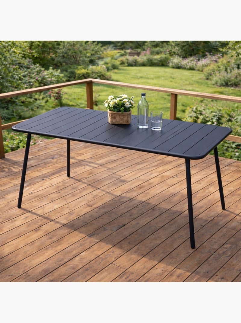 BERGAME Table de jardin 4 à 6 places 120cm gris foncé Gris - Kiabi