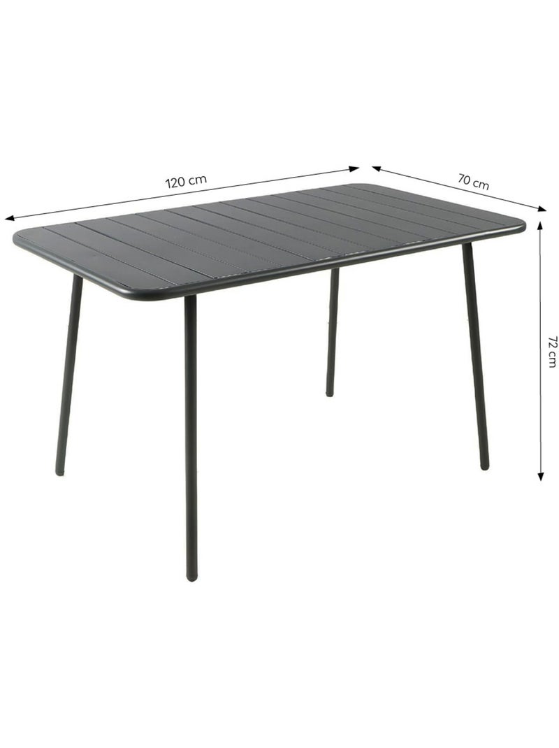 BERGAME Table de jardin 4 à 6 places 120cm gris foncé Gris - Kiabi