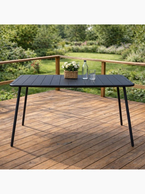 BERGAME Table de jardin 4 à 6 places 120cm gris foncé - Kiabi