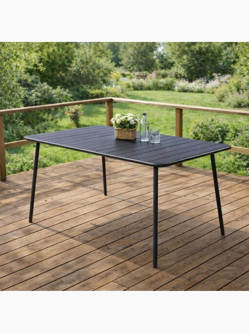 BERGAME Table de jardin 4 à 6 places 120cm gris foncé Gris - Kiabi
