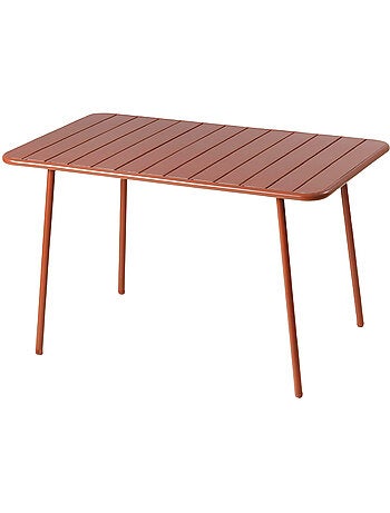 BERGAME Table de jardin 4 à 6 places 120cm jaune