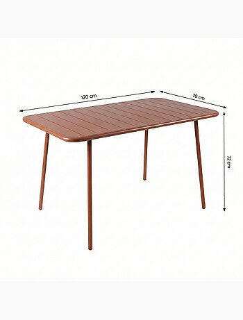 BERGAME Table de jardin 4 à 6 places 120cm jaune