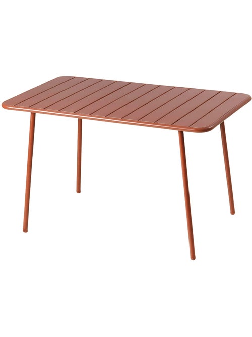 BERGAME Table de jardin 4 à 6 places 120cm terracotta - Kiabi