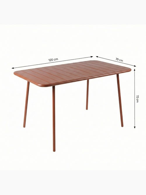 BERGAME Table de jardin 4 à 6 places 120cm terracotta - Kiabi