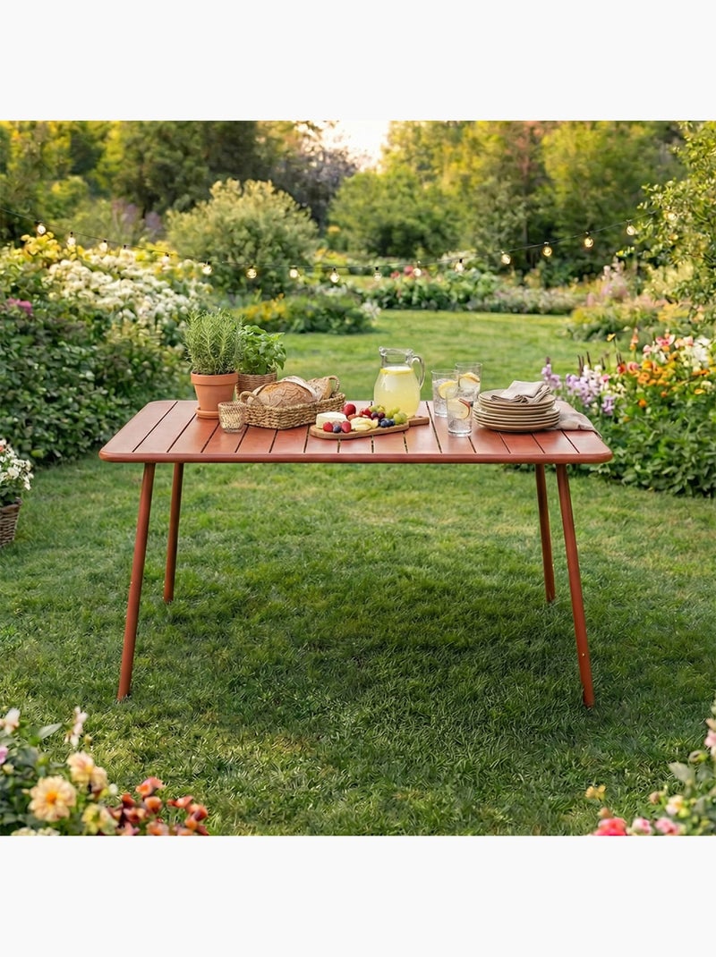 BERGAME Table de jardin 4 à 6 places 120cm terracotta Terracotta - Kiabi