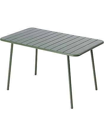 BERGAME Table de jardin 4 à 6 places 120cm jaune