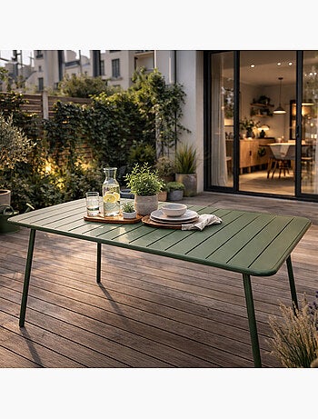 BERGAME Table de jardin 4 à 6 places 120cm jaune
