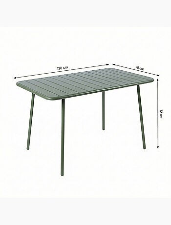 BERGAME Table de jardin 4 à 6 places 120cm jaune