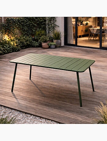 BERGAME Table de jardin 4 à 6 places 120cm jaune