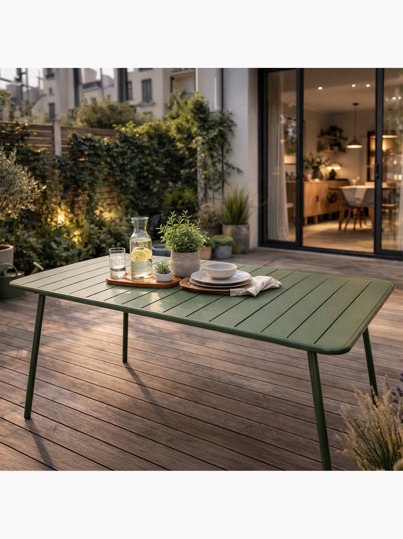 BERGAME Table de jardin 4 à 6 places 120cm vert Vert - Kiabi