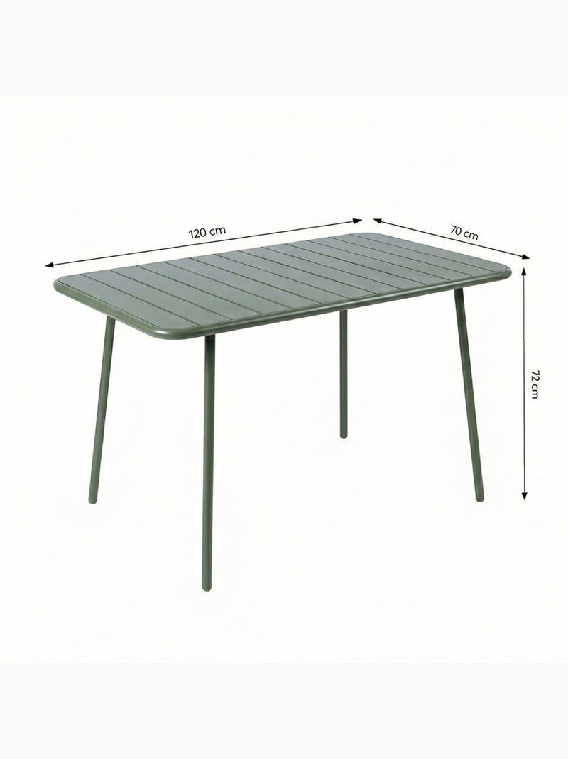BERGAME Table de jardin 4 à 6 places 120cm vert Vert - Kiabi