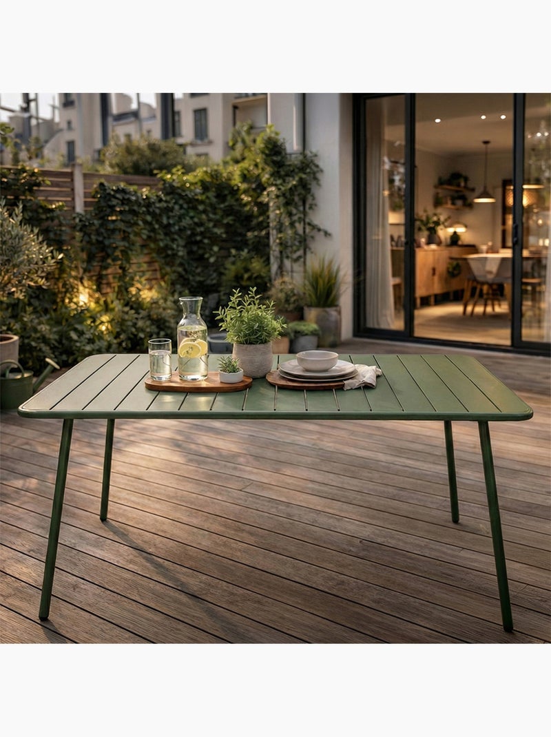 BERGAME Table de jardin 4 à 6 places 120cm vert Vert - Kiabi