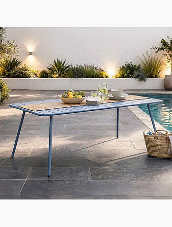BERGAME Table de jardin 6 places 160cm jaune