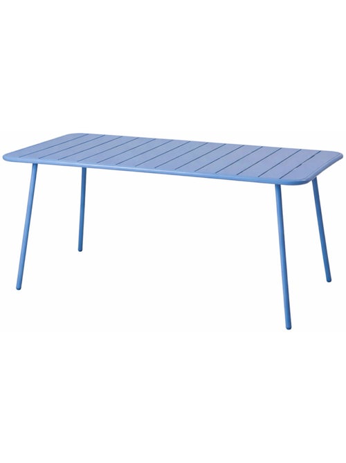 BERGAME Table de jardin 6 places 160cm bleu - Kiabi