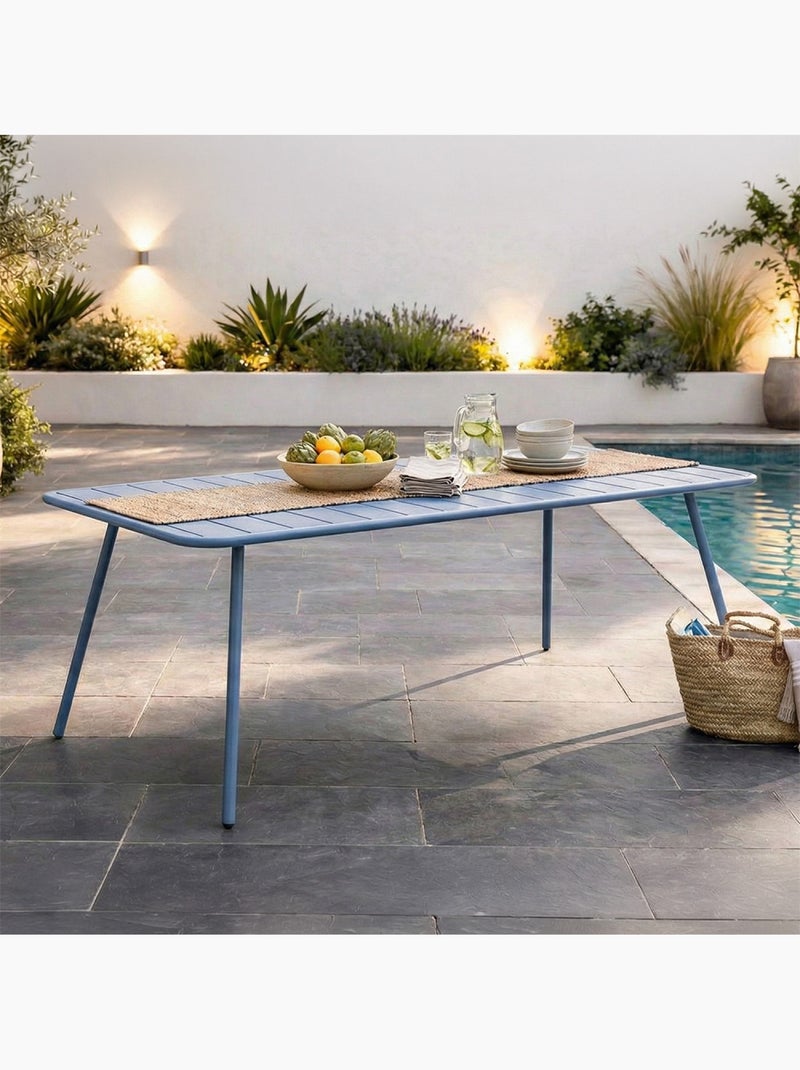 BERGAME Table de jardin 6 places 160cm bleu Bleu - Kiabi