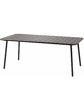 BERGAME Table de jardin 6 places 160cm gris foncé